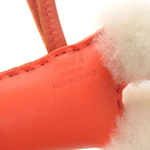 新品同様 エルメス バディ アニューミロ ムートン ローズテキサス コルナリン エクリュ U刻印(2022年製) バッグチャーム 0264 【中古】 HERMES