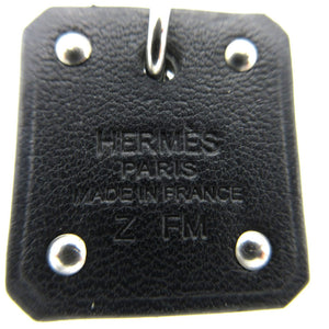 未使用品 エルメス アス ドゥ クール ハート ピアス レザー/メタル ブラック/シルバー Z刻印 0268【中古】HERMES
