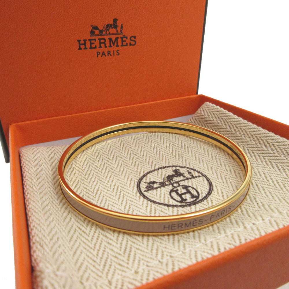 美品 エルメス ユニ 2023年製 メタル グレージュ ゴールド ブレスレット バングル 0275【中古】HERMES