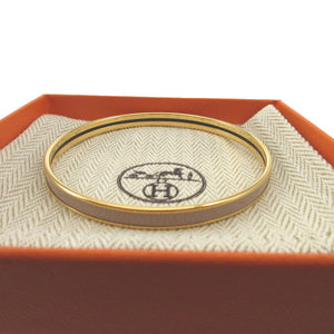 美品 エルメス ユニ 2023年製 メタル グレージュ ゴールド ブレスレット バングル 0275【中古】HERMES