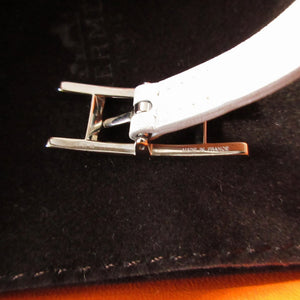 新品同様 エルメス アピ2 ドゥブルトゥール レザー 薄グレー 2連 ブレスレット 0276【中古】HERMES