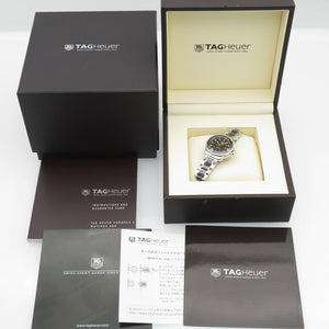 新品同様 タグホイヤー フォーミュラ1 ダイヤベゼル インデックス12Pダイヤ WAH1312 クオーツ 腕時計 SS/セラミック/ダイヤモンド ブラック 黒文字盤 0286【中古】TAG HEUER レディース