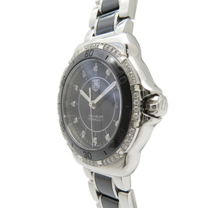 新品同様 タグホイヤー フォーミュラ1 ダイヤベゼル インデックス12Pダイヤ WAH1312 クオーツ 腕時計 SS/セラミック/ダイヤモンド ブラック 黒文字盤 0286【中古】TAG HEUER レディース