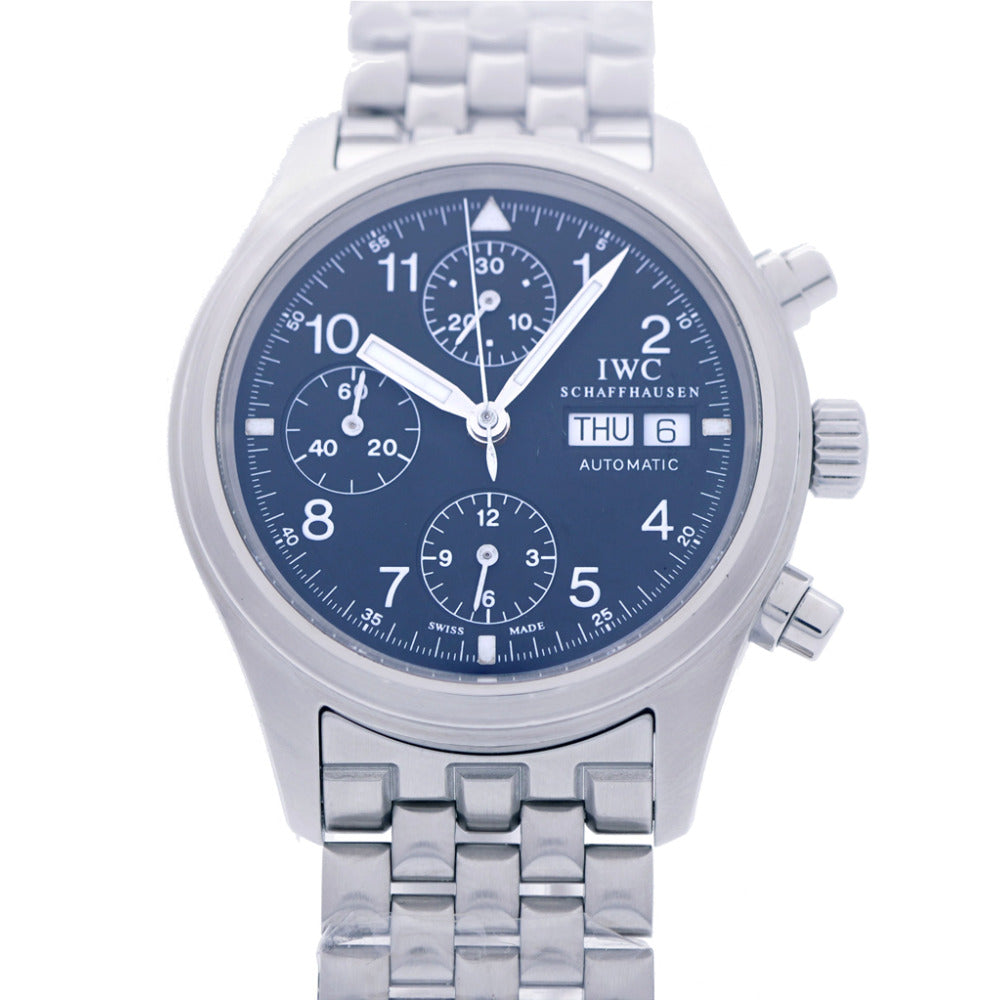 新品同様 IWC フリーガー クロノグラフ IW370607 自動巻き 腕時計 SS ブラック 黒文字盤 インターナショナルウォッチカンパニー 0288【中古】メンズ