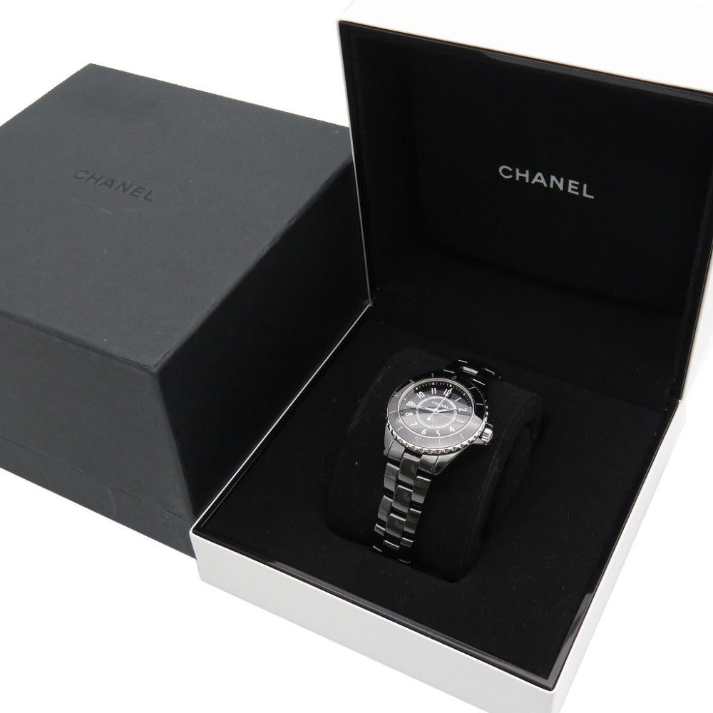 新品同様 シャネル J12 H5695 セラミック クオーツ 腕時計 ブラック 黒文字盤 0289【中古】CHANEL レディース