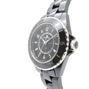 新品同様 シャネル J12 H5695 セラミック クオーツ 腕時計 ブラック 黒文字盤 0289【中古】CHANEL レディース