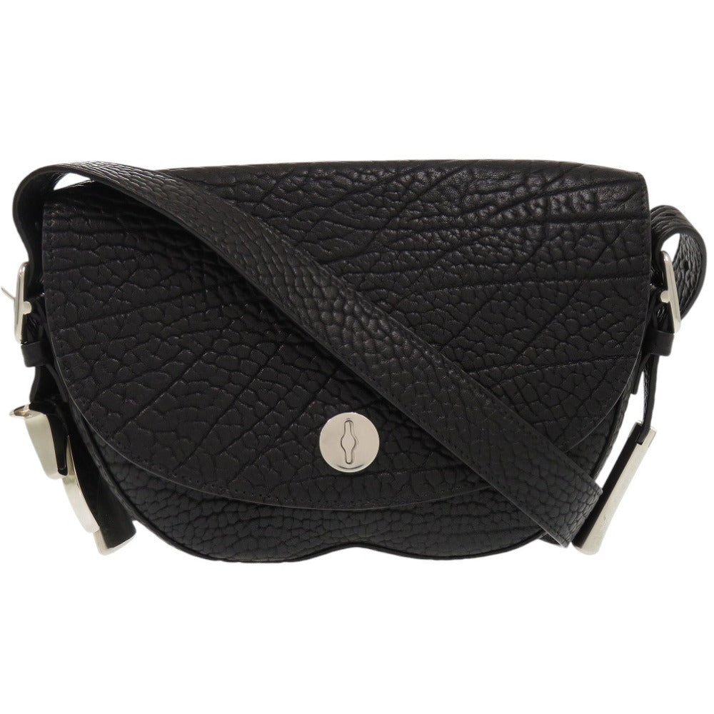 新品同様 バーバリー 8075511 レザー/レザー ブラック ショルダーバッグ 黒 0312【中古】BURBERRY