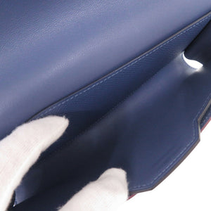 新品同様 エルメス パッサン ロング サングル カヴァル ヴォーエプソン ブルーブライトン シルバー金具 C刻印(2018年製) 長財布 0352【中古】HERMES