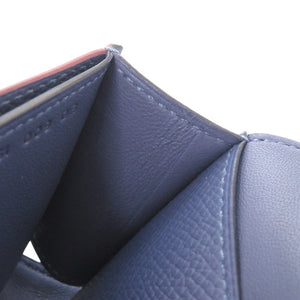 新品同様 エルメス パッサン ロング サングル カヴァル ヴォーエプソン ブルーブライトン シルバー金具 C刻印(2018年製) 長財布 0352【中古】HERMES