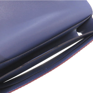 新品同様 エルメス パッサン ロング サングル カヴァル ヴォーエプソン ブルーブライトン シルバー金具 C刻印(2018年製) 長財布 0352【中古】HERMES