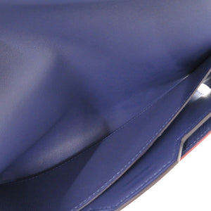 新品同様 エルメス パッサン ロング サングル カヴァル ヴォーエプソン ブルーブライトン シルバー金具 C刻印(2018年製) 長財布 0352【中古】HERMES