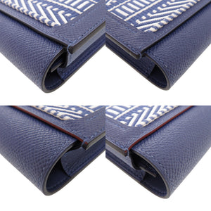 新品同様 エルメス パッサン ロング サングル カヴァル ヴォーエプソン ブルーブライトン シルバー金具 C刻印(2018年製) 長財布 0352【中古】HERMES
