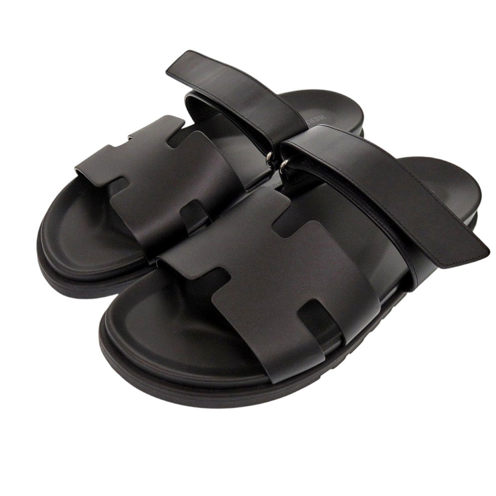 未使用 エルメス シプレ 222000ZH サイズ44 28.5cm カーフ/シェーブル ブラック サンダル 黒 0359【中古】HERMES