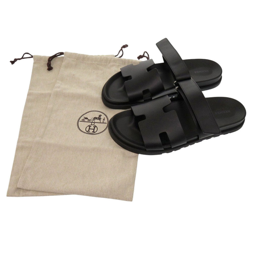 未使用 エルメス シプレ 222000ZH サイズ44 28.5cm カーフ/シェーブル ブラック サンダル 黒 0359【中古】HERMES