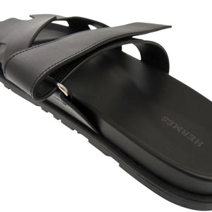 未使用 エルメス シプレ 222000ZH サイズ44 28.5cm カーフ/シェーブル ブラック サンダル 黒 0359【中古】HERMES