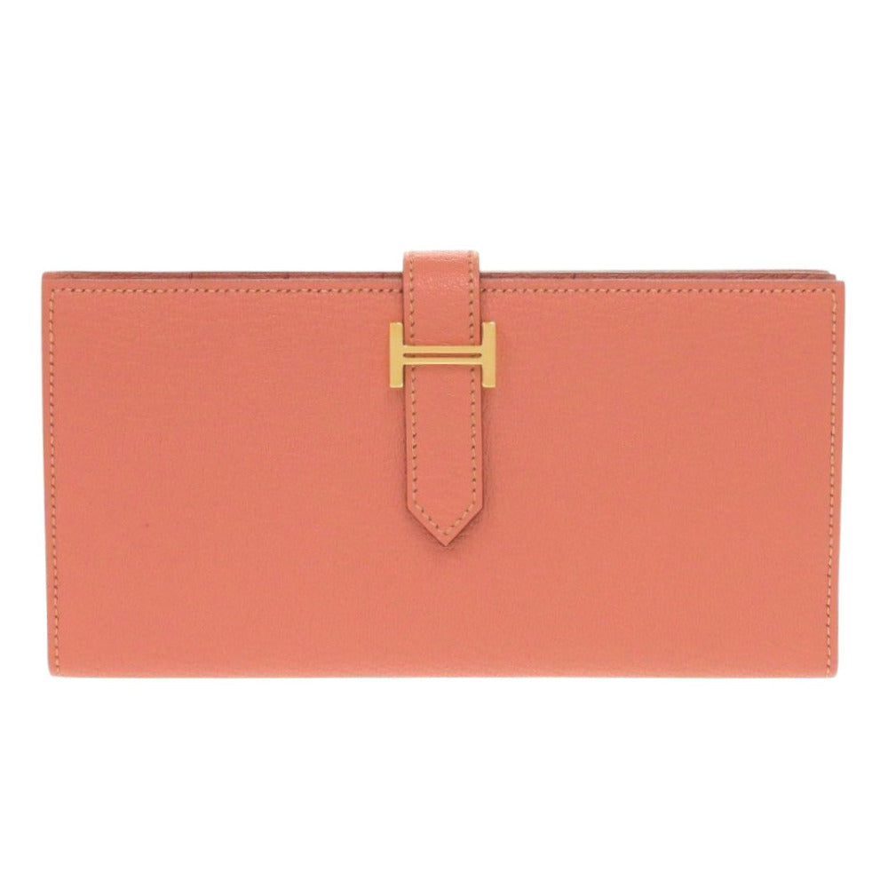 未使用 エルメス ベアンスフレ トリヨンクレマンス ローズティ □R刻印(2014年製) 長財布 ピンク 0360【中古】HERMES