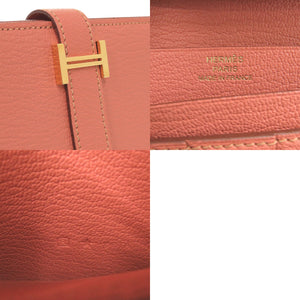 未使用 エルメス ベアンスフレ トリヨンクレマンス ローズティ □R刻印(2014年製) 長財布 ピンク 0360【中古】HERMES