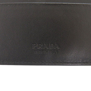 未使用品 プラダ コインポケット付ヴィッテロダイノ 2MO738 レザー ブラック 二つ折り財布 0364【中古】PRADA メンズ