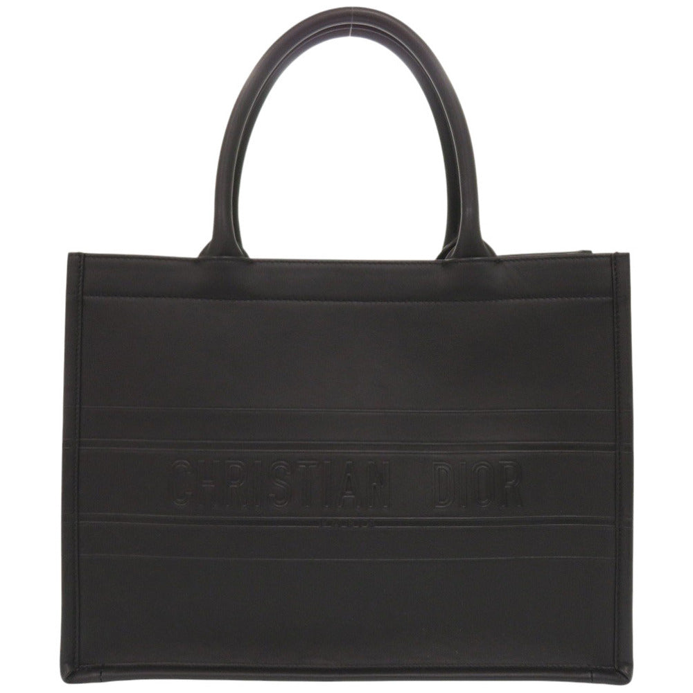 新品同様 クリスチャンディオール ブックトート ミディアム M1296ZGSB カーフレザー ブラック トートバッグ 黒 0424【中古】Christian Dior