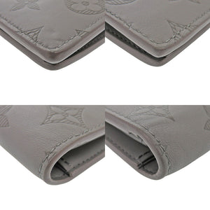 美品 ルイ ヴィトン ポルトフォイユ プラザ M81335 モノグラム・シャドウ レザー グレー 長財布 LV 0431【中古】LOUIS VUITTON