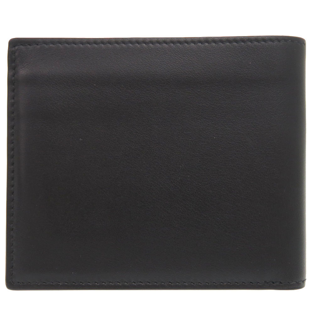 新品同様 ダンヒル ロゴ レザー ブラック 二つ折り財布 財布 黒 0439 【中古】 Dunhill