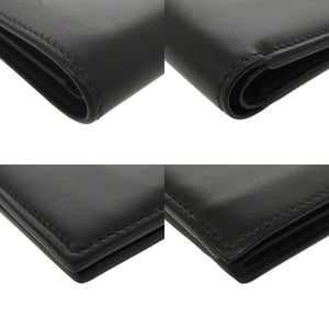 新品同様 ダンヒル ロゴ レザー ブラック 二つ折り財布 財布 黒 0439 【中古】 Dunhill