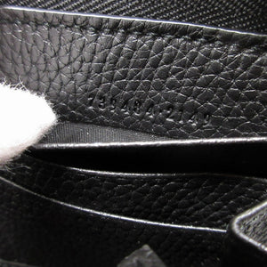 未使用 グッチ 739484 ジャンボGG レザー ブラック 黒 ラウンドファスナー長財布 財布 0440【中古】GUCCI