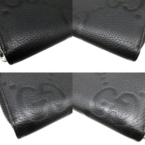 未使用 グッチ 739484 ジャンボGG レザー ブラック 黒 ラウンドファスナー長財布 財布 0440【中古】GUCCI