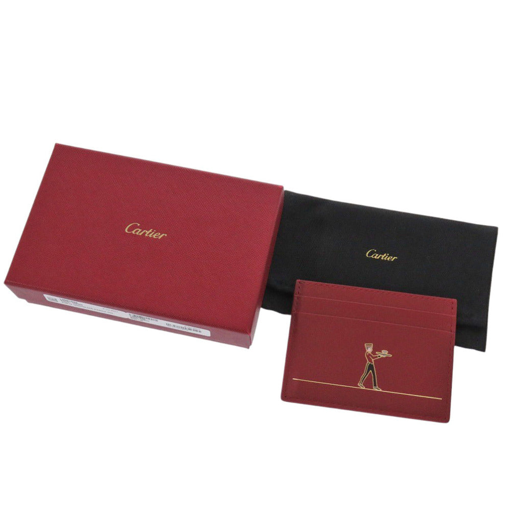 未使用 カルティエ ディアボロ ドゥ カルティエ カードホルダー L3001945 レザー レッド カードケース 赤 0442【中古】CARTIER