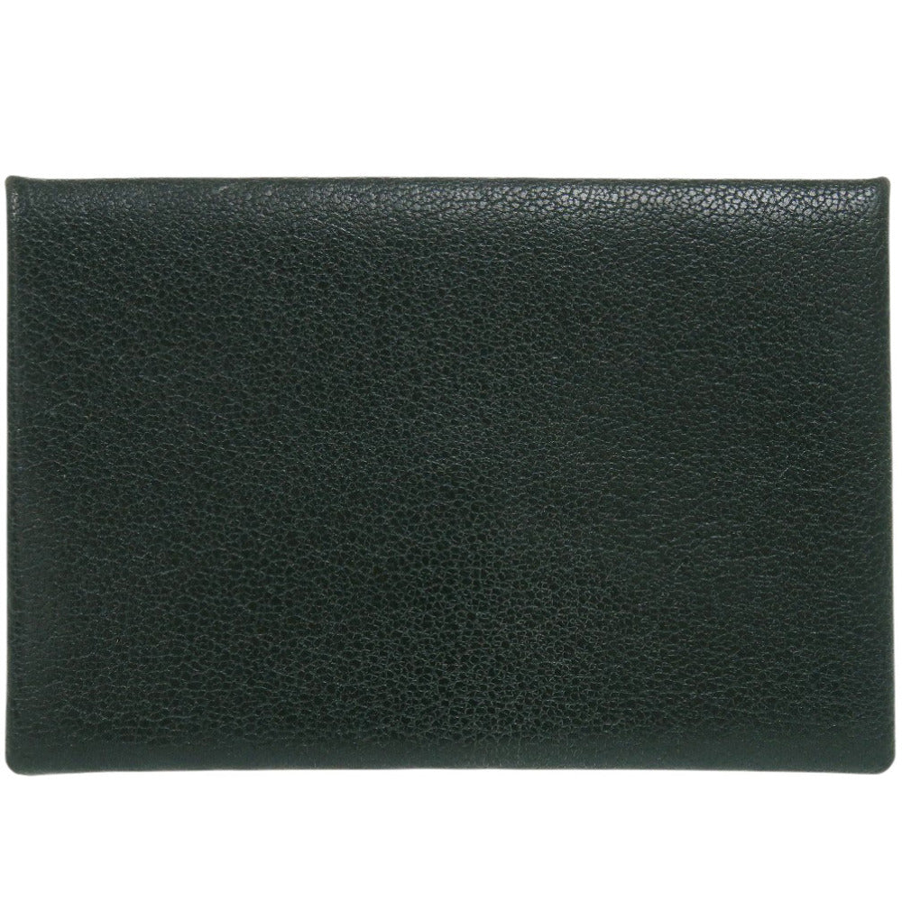 エルメス カルヴィ シェーブル ヴェールシプレス シルバー金具 Z刻印(2021年製) カードケース 財布 0443【中古】HERMES