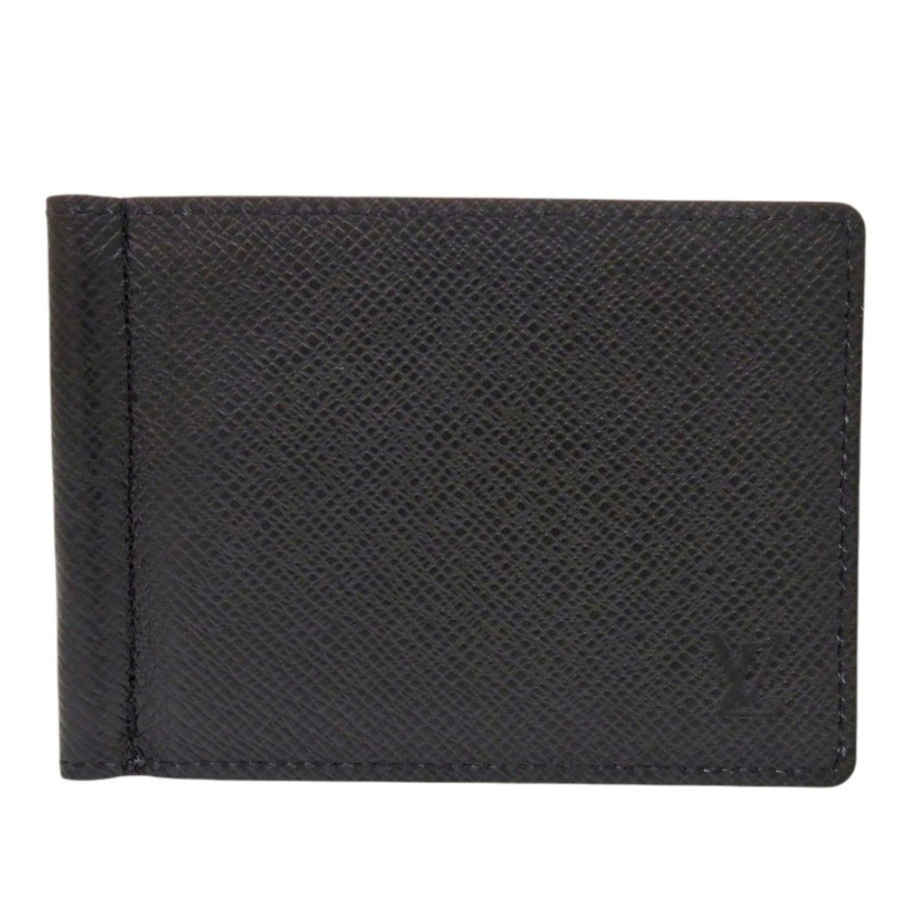 新品同様 ルイ ヴィトン ポルトフォイユ パンス マネークリップ M62978 タイガ/レザー ブラック カードケース 黒 LV 0449【中古】LOUIS VUITTON