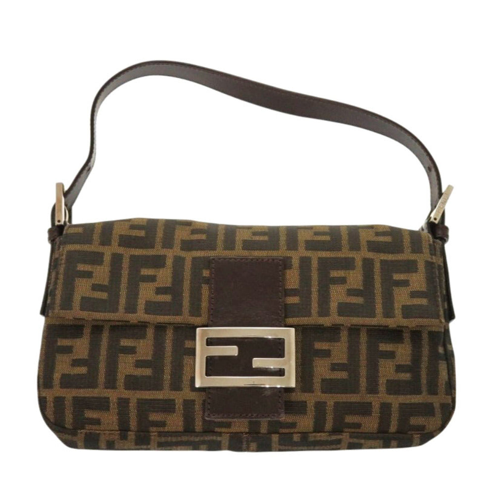 美品 フェンディ マンマバケット ズッカ柄 キャンバス ブラウン ワンショルダーバッグ 0458【中古】FENDI