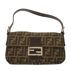 美品 フェンディ マンマバケット ズッカ柄 キャンバス ブラウン ワンショルダーバッグ 0458【中古】FENDI