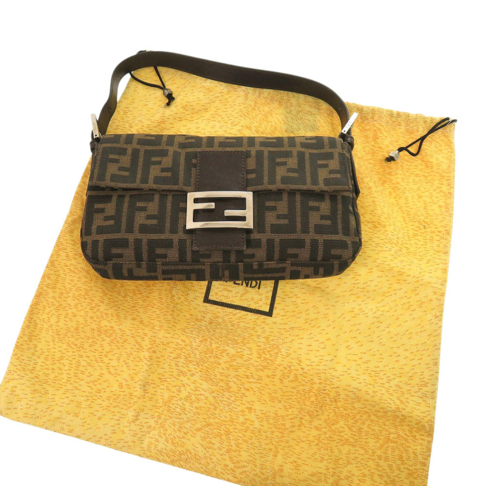 美品 フェンディ マンマバケット ズッカ柄 キャンバス ブラウン ワンショルダーバッグ 0458【中古】FENDI