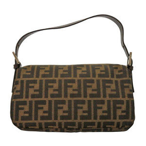 美品 フェンディ マンマバケット ズッカ柄 キャンバス ブラウン ワンショルダーバッグ 0458【中古】FENDI