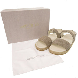 新品同様 ジミーチュウ SETH セス JCロゴ スエード サイズ43 ストーン サンダル 0463【中古】JIMMY CHOO メンズ