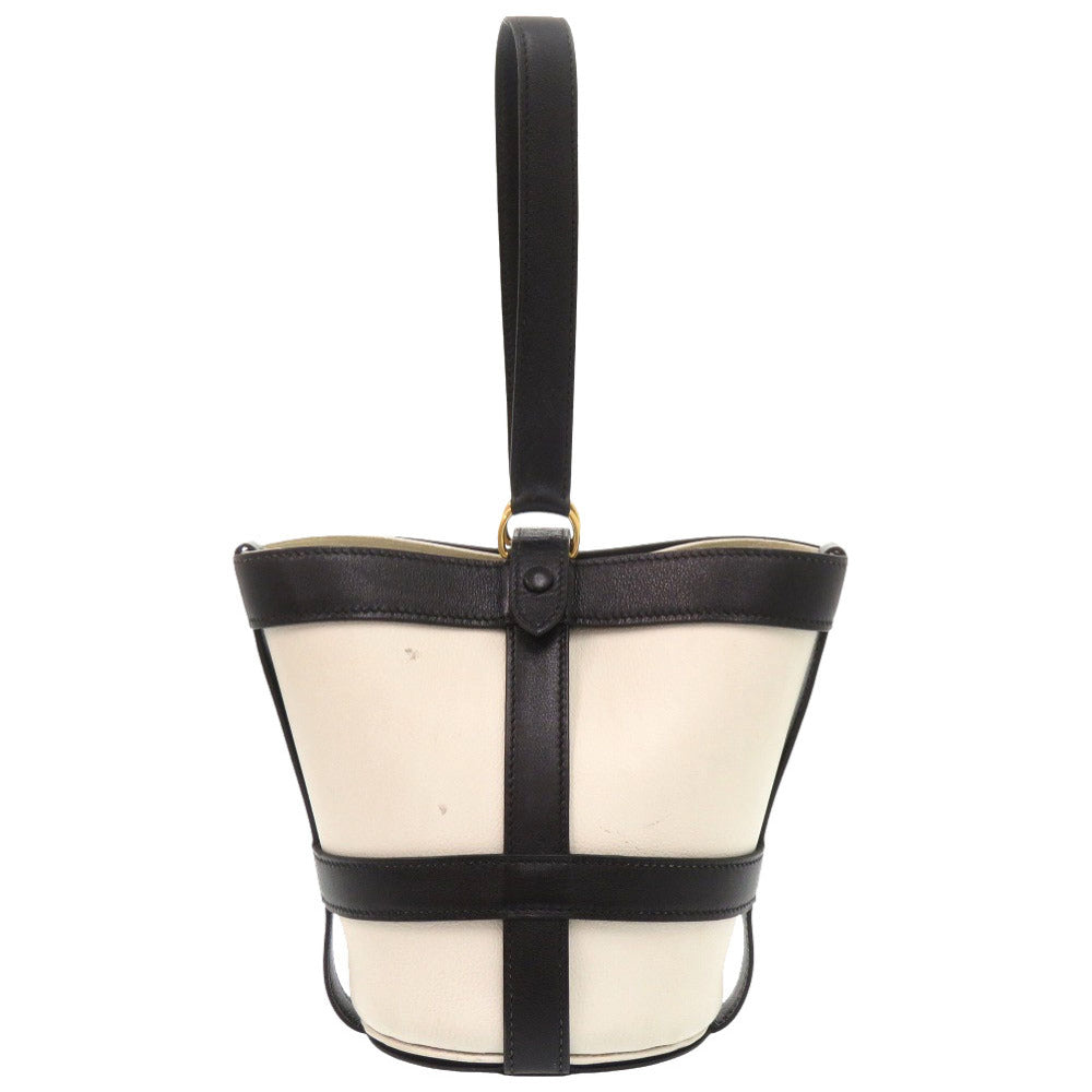 エルメス ミュズリエール ヴォーガリバー ホワイト ブラック □C刻印 ハンドバッグ パンダ 白 黒 0474 【中古】 HERMES