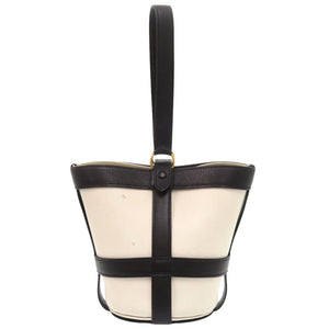 エルメス ミュズリエール ヴォーガリバー ホワイト ブラック □C刻印 ハンドバッグ パンダ 白 黒 0474 【中古】 HERMES