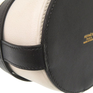 エルメス ミュズリエール ヴォーガリバー ホワイト ブラック □C刻印 ハンドバッグ パンダ 白 黒 0474 【中古】 HERMES