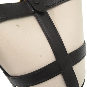 エルメス ミュズリエール ヴォーガリバー ホワイト ブラック □C刻印 ハンドバッグ パンダ 白 黒 0474 【中古】 HERMES