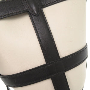 エルメス ミュズリエール ヴォーガリバー ホワイト ブラック □C刻印 ハンドバッグ パンダ 白 黒 0474 【中古】 HERMES