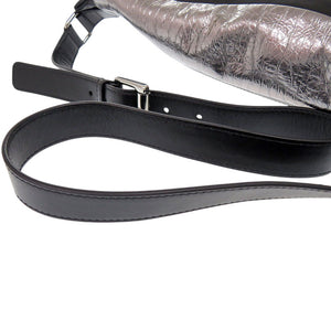 新品同様 ジミーチュウ ウエストポーチ ワッペン レザー シルバー ボディバッグ 0522【中古】JIMMY CHOO