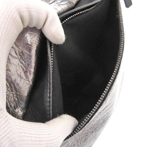 新品同様 ジミーチュウ ウエストポーチ ワッペン レザー シルバー ボディバッグ 0522【中古】JIMMY CHOO