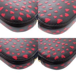 美品 クリスチャンディオール アイラブパリ ハート レザー ネイビー レッド フォンホルダー ショルダーポーチ 0526【中古】Christian Dior