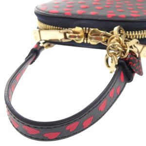 美品 クリスチャンディオール アイラブパリ ハート レザー ネイビー レッド フォンホルダー ショルダーポーチ 0526【中古】Christian Dior