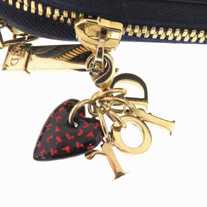美品 クリスチャンディオール アイラブパリ ハート レザー ネイビー レッド フォンホルダー ショルダーポーチ 0526【中古】Christian Dior