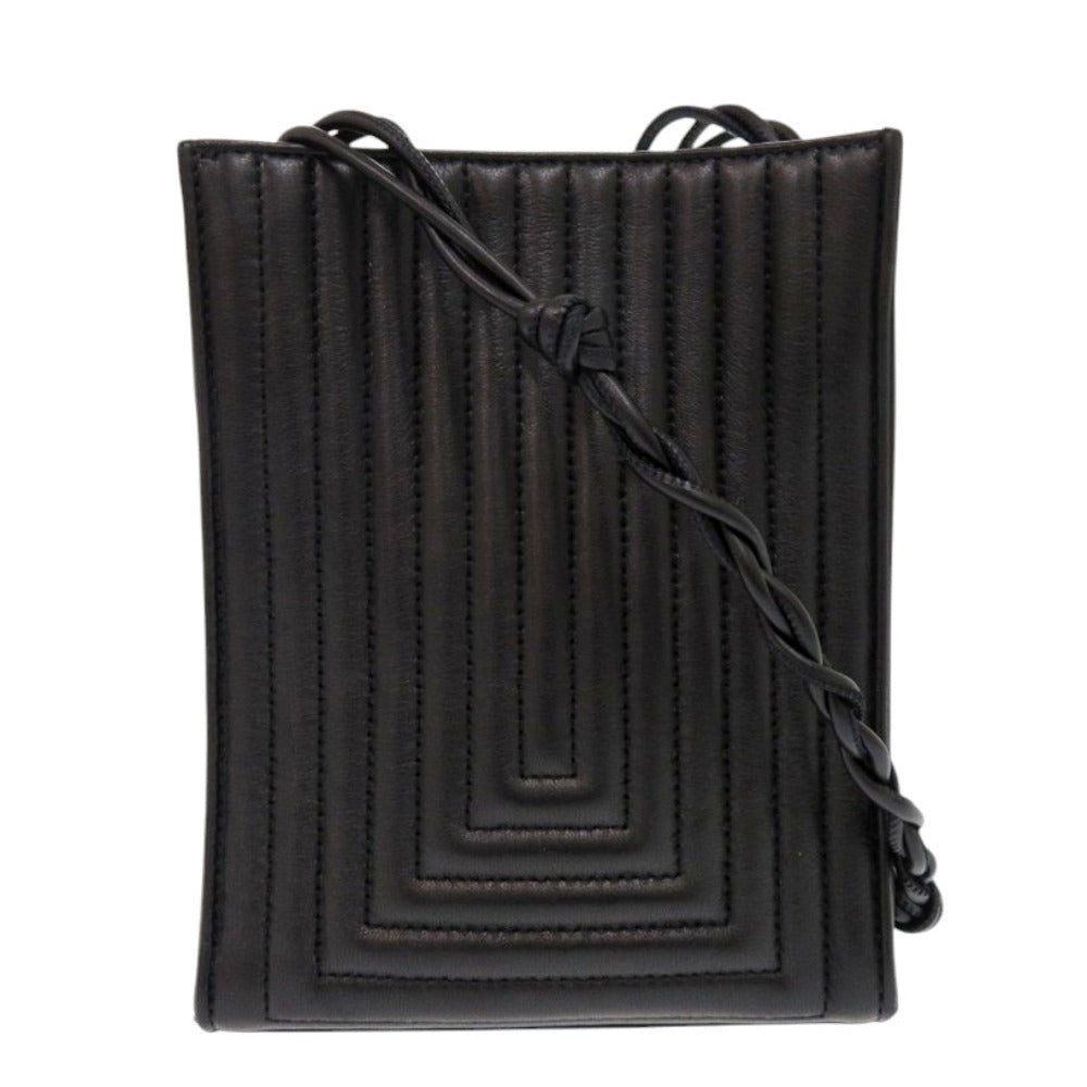 ジルサンダー タングル スモール レザー ブラック ショルダーバッグ 黒 0535【中古】JIL SANDER