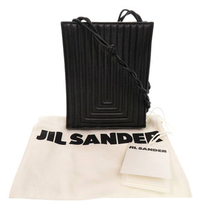 ジルサンダー タングル スモール レザー ブラック ショルダーバッグ 黒 0535【中古】JIL SANDER