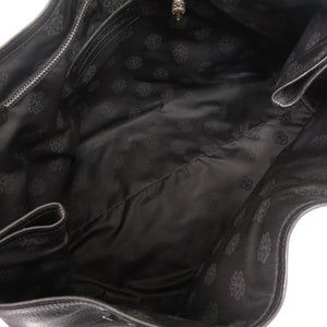 美品 クロムハーツ 3セメタリークロスパッチ レザー ブラック トートバッグ 黒 0556【中古】CHROME HEARTS メンズ