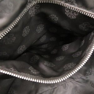 美品 クロムハーツ 3セメタリークロスパッチ レザー ブラック トートバッグ 黒 0556【中古】CHROME HEARTS メンズ